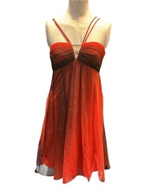 Vintage Y2K Dollar Halter Neck Sparkly Babydoll Mini Dress